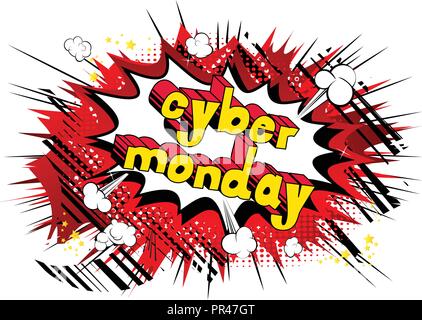 Cyber Monday - Vector illustrated comic book style phrase. Stock Vector