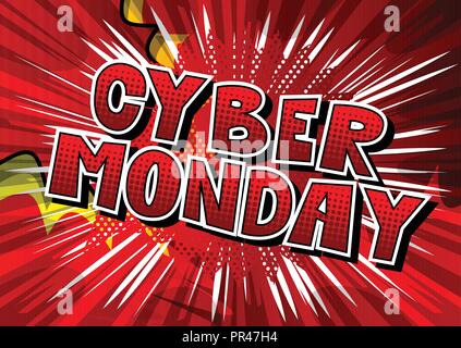 Cyber Monday - Vector illustrated comic book style phrase. Stock Vector