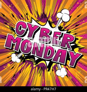 Cyber Monday - Vector illustrated comic book style phrase. Stock Vector