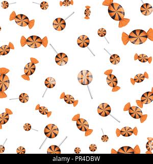 halloween sweet candy pattern background vector illustration design Stock Vector