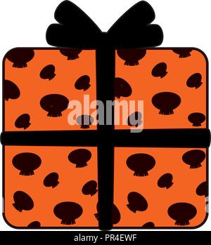 happy halloween giftbox present vector illustration design Stock Vector