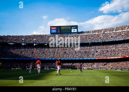 Camp Nou, Barcelona, Spain. 29th Sep, 2018. La Liga football, Barcelona versus Athletic Bilbao; Panoramic view of the Camp Nou stadium during the game Credit: Action Plus Sports/Alamy Live News Stock Photo