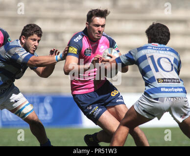 Madrid,Spain 29/09//2018, Heineken League of Rugby,Complutence Cisneros Vs.VRAC Entrepinares,Tomas Carrio of Vrac in game action. Credit: Leo Cavallo/Alamy Live News Stock Photo
