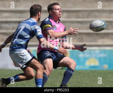 Madrid,Spain 29/09//2018, Heineken League of Rugby,Complutence Cisneros Vs.VRAC Entrepinares,Gareth Griffiths of Vrac in game action. Credit: Leo Cavallo/Alamy Live News Stock Photo
