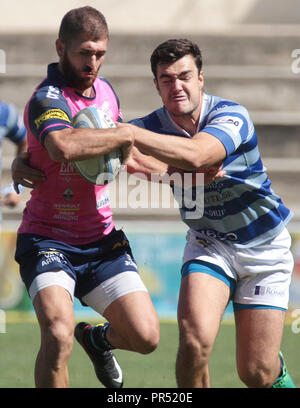 Madrid,Spain 29/09//2018, Heineken League of Rugby,Complutence Cisneros Vs.VRAC Entrepinares,Raul Calzon Reguera of Vrac in game action. Credit: Leo Cavallo/Alamy Live News Stock Photo
