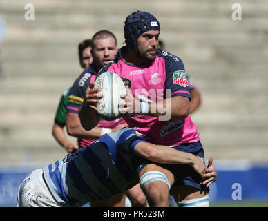 Madrid,Spain 29/09//2018, Heineken League of Rugby,Complutence Cisneros Vs.VRAC Entrepinares,Alberto Blanco Alonso of Vrac in game action. Credit: Leo Cavallo/Alamy Live News Stock Photo