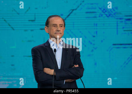 Sao Paulo, Sao Paulo, Brazil. 29th Sep, 2018. PAULO SKAF, candidate by MDB party, takes part in the debate of the 2018 elections for governor of Sao Paulo, in the Record TV studios. Credit: Paulo Lopes/ZUMA Wire/Alamy Live News Stock Photo