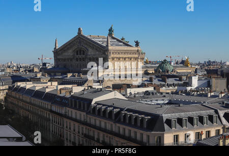 Panorama of Paris - Opera Garnier in the background. View from Printemps store. France. Stock Photo