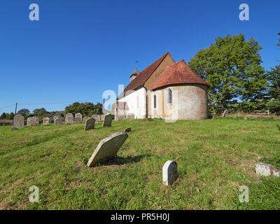 Upwaltham and the 12th Century Church of St. Mary the Virgin West Sussex Stock Photo