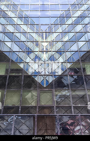glass facade London abstract reflections Stock Photo