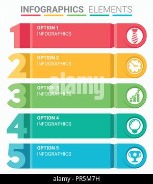 INFOGRAPHICS element abstract design the number top five list template Stock Vector