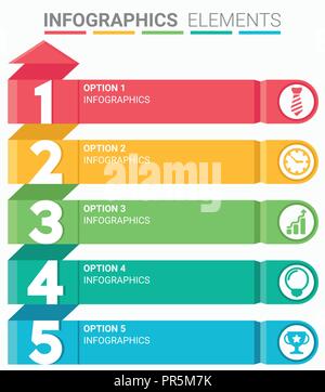 INFOGRAPHICS element abstract design the number top five list template Stock Vector