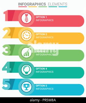 INFOGRAPHICS element abstract design the number top five list template Stock Vector