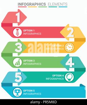INFOGRAPHICS element abstract design the number top five list template Stock Vector