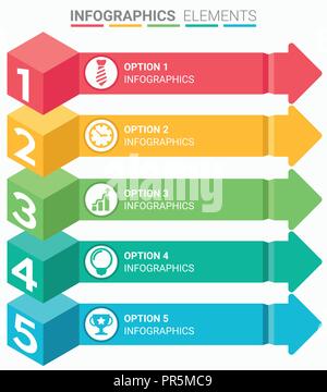 INFOGRAPHICS element abstract design the number top five list template Stock Vector