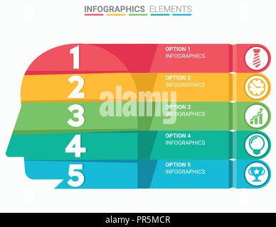 INFOGRAPHICS element abstract design the number top five list template Stock Vector