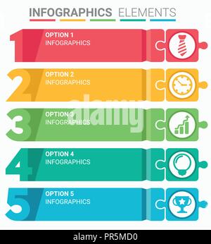 INFOGRAPHICS element abstract design the number top five list template Stock Vector