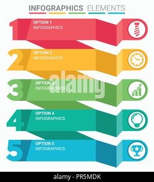 INFOGRAPHICS element abstract design the number top five list template Stock Vector