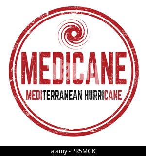 Medicane sign or stamp on white background, vector illustration Stock Vector