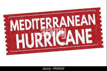 Mediterranean hurricane sign or stamp on white background, vector illustration Stock Vector