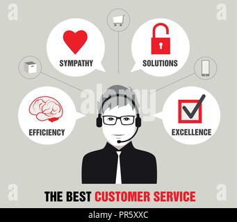 Handsome icon man customer service Stock Vector