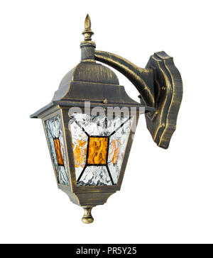 Old street lantern isolated on a white background Stock Photo