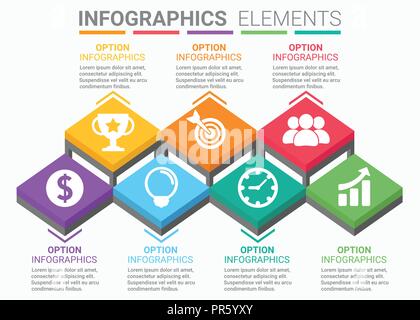 INFOGRAPHICS element abstract design isometric successful concept Stock Vector