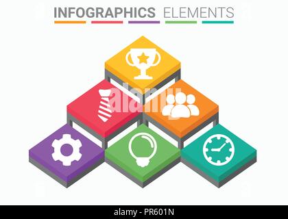 INFOGRAPHICS element abstract design isometric successful concept Stock Vector