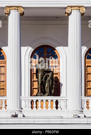 Sucre National Theater, detailed view, Old Town, Quito, Pichincha Province, Ecuador Stock Photo