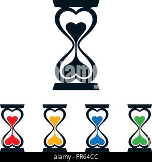 hourglass clipart black and white hearts