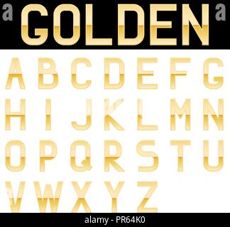 Golden regular font set Stock Vector