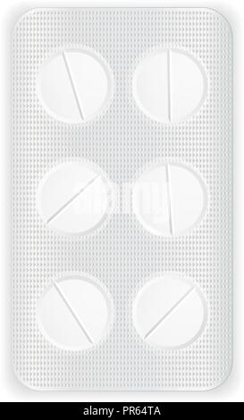 Blister pack with tablets Stock Vector