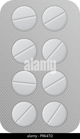 Blister pack with tablets Stock Vector