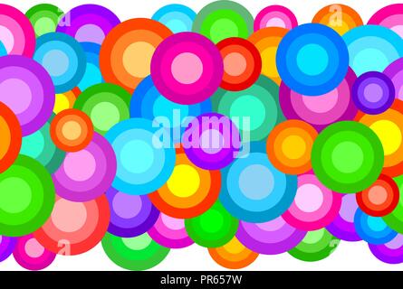 Vector round shapes seamless horizontal pattern Stock Vector