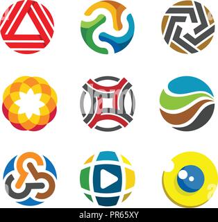Abstract circle logo for business company. modern Corporate technology  identity design element. Technology, Industrial, Logistic, bank logotype idea. Stock Vector