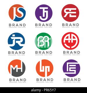 letter with circle logo design vector illustration template, letter logo vector, creative letter logo Stock Vector