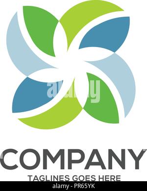 Eco environment green leaf nature  logo vector, Nature green leaf vector logo logotype Stock Vector