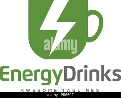 Energy drink logo vector,fast drink logo vector, power energy drink logo illustration, drinks logo vector Stock Vector