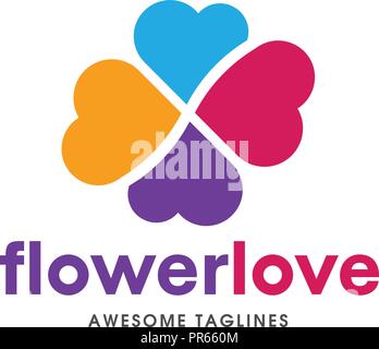 Heart color vector logo, flower Heart logo, love shape, love logo concept, Heart logo, Heart icon, Love, health or doctor and relations symbol Stock Vector