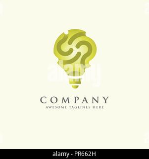 green idea innovation symbol logo template ready for use Stock Vector