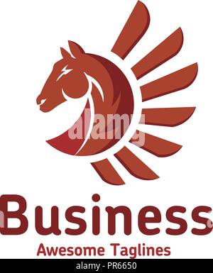 Horse head profile graphic logo template,Stylish horse head Stock Vector