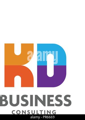 letter KD logo simple design template Business corporate. creative  letter KD logo design, best new letter KD logo Stock Vector