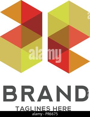 Letter ae colorful geometric logo. Logo initial letter ae Business corporate letter a logo design vector. Simple and clean flat design of letter ae Stock Vector