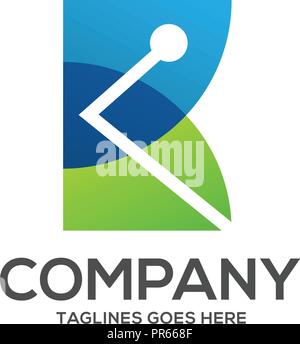 k letter technology trend logo design vector illustration template, creative Letter K letter  logo design vector Stock Vector