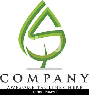 creative and unique  letter s green leaf logo vector Stock Vector