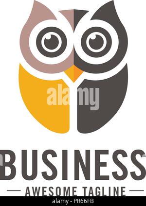Owl logo vector in modern colorful logo design, Owl icon vector isolated on white background Stock Vector