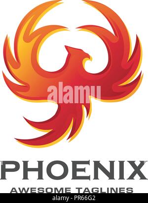 luxury phoenix logo concept, best phoenix bird logo design, phoenix vector logo Stock Vector