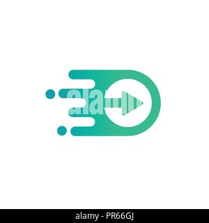 Media play logo vector simple modern concept ,Media logo sign,Play logo icon,Player logo icon. Multimedia logo icon, arrow circle logo. Stock Vector