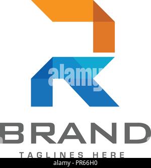 creative letter R with the concept of colorful mosaic style logo vector Stock Vector