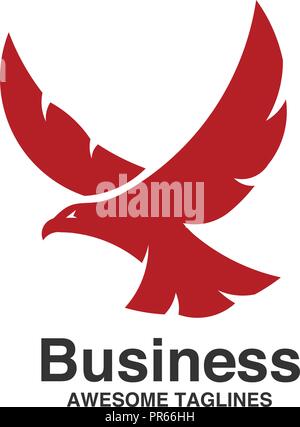 best Eagle fly logo Template, Hawk mascot graphic, red eagle vector logo Stock Vector